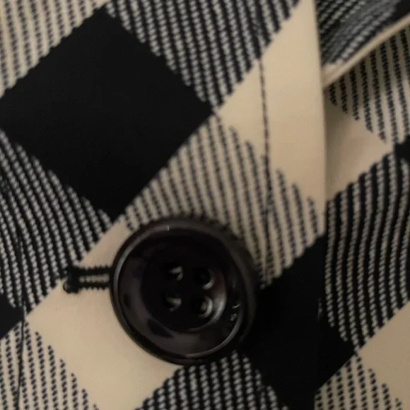 Kate Spade New York Navy and White Plaid Rain Coat - Picture 3 of 11